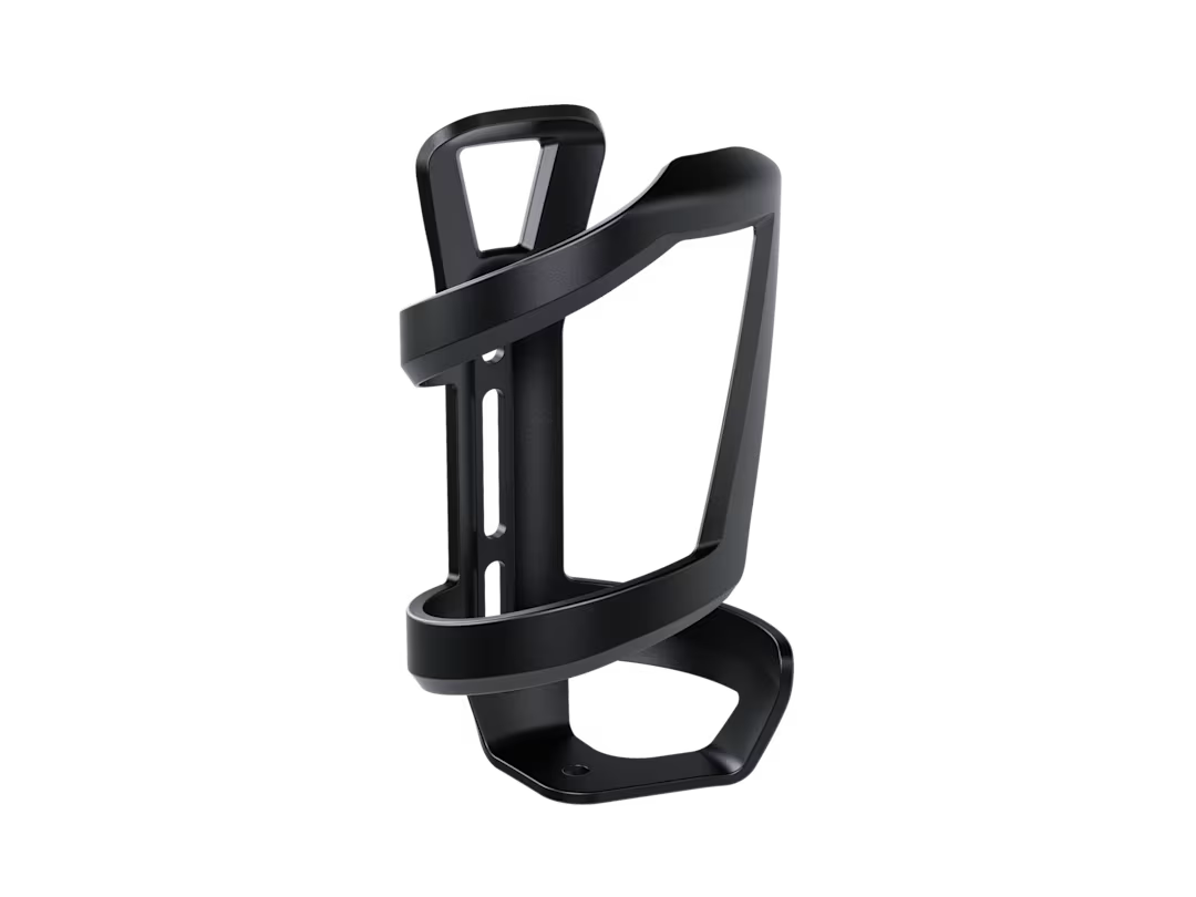 Holder, Trek. Adgang fra højre side. Genanvendt plast. Mat, sort